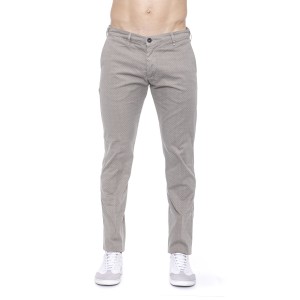 Men's Trousers. Zip And Buttons Closure. Multiple Pockets. Micro-pattern.