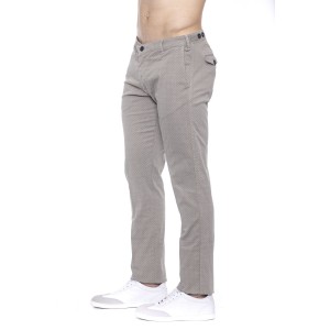 Men's Trousers. Zip And Buttons Closure. Multiple Pockets. Micro-pattern.
