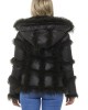 Woman Jacket. Closure With Snap Buttons. Fur Inserts. Hood.