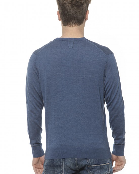 Men's Cashmere V-neck Sweater. Logo Embroidered On The Chest.