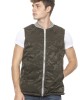 Men's Vest. Neck Edge In Contrasting Knit.