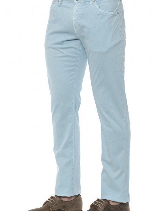 Men's 5-pocket Slim Trousers. Button And Zip Closure.