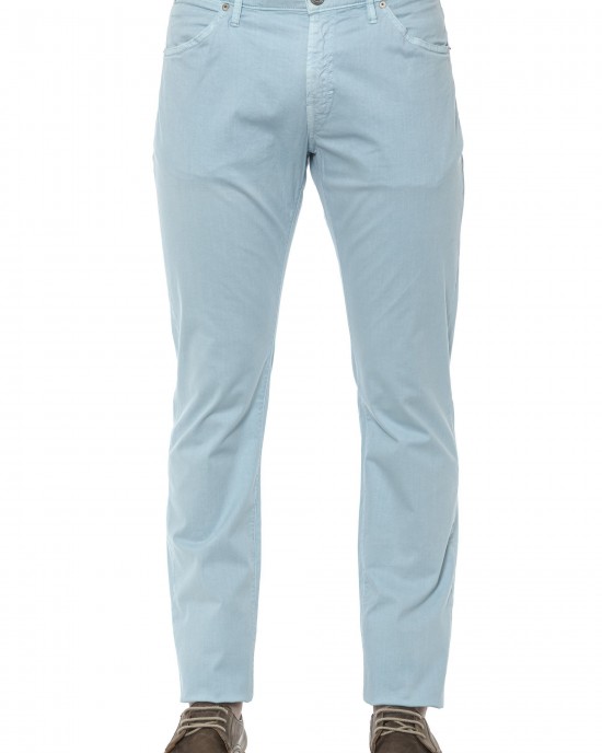 Men's 5-pocket Slim Trousers. Button And Zip Closure.