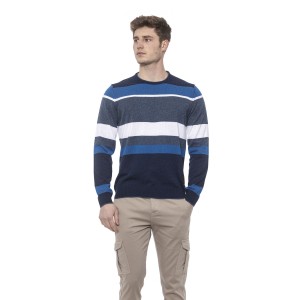 Man Sweater. Crewneck. Striped Pattern.
