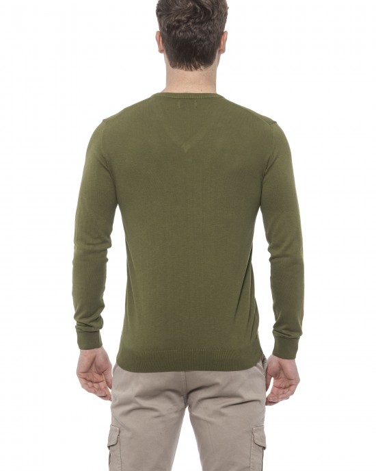 Man Sweater. V Neckline. Solid Color.