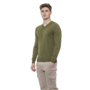 Man Sweater. V Neckline. Solid Color.
