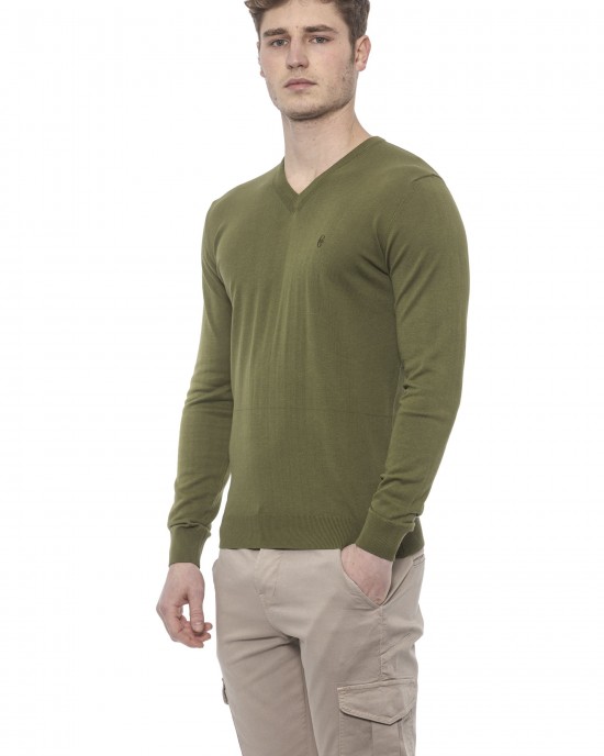 Man Sweater. V Neckline. Solid Color.