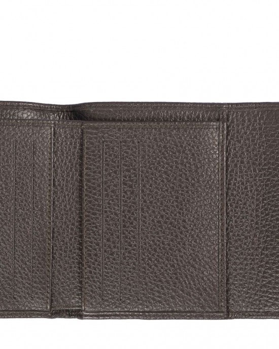 Women’s Wallet In Embossed Leather. Closure With Press Button. Banknote Space And Card Holder. 12x10x2.3