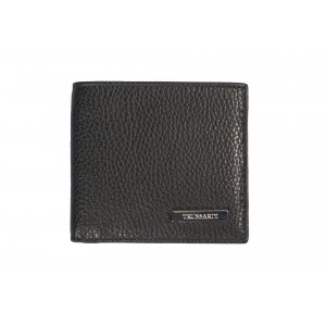 Men’s Wallet In Embossed Leather. Opening In A Book. Coin Compartment And Card Holder. 13x16x3