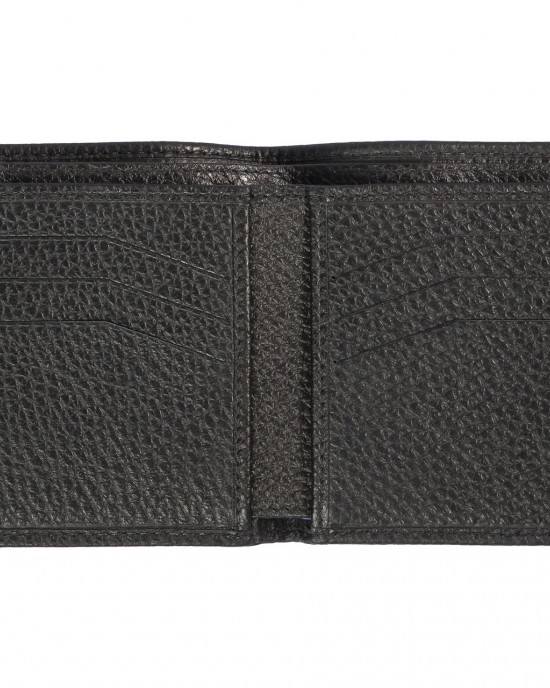 Men’s Wallet In Embossed Leather. Opening In A Book. Coin Compartment And Card Holder. 13x16x3