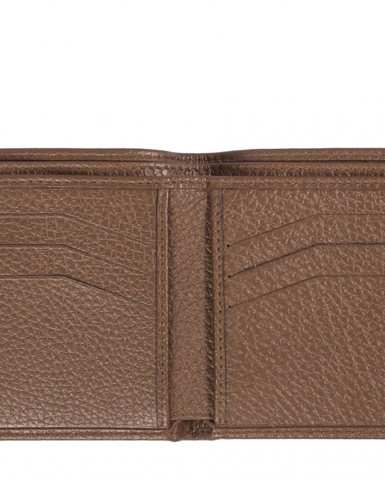 Men’s Wallet In Embossed Leather. Opening In A Book. Coin Compartment And Card Holder. 13x16x3