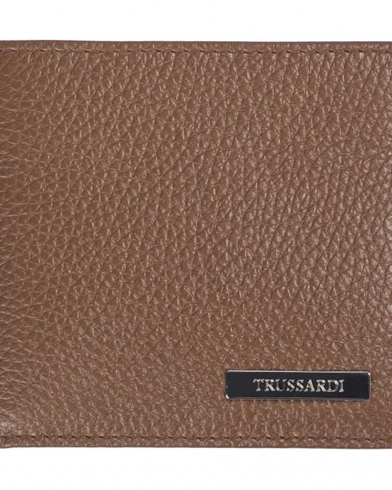 Men’s Wallet In Embossed Leather. Opening In A Book. Coin Compartment And Card Holder. 13x16x3