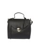 Women’s Hand Bag In Embossed Leather. Metal Flap With Snap Closure. Removable Shoulder Strap. Internal Pocket. 25x28x10