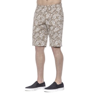 Men's Bermuda Shorts. Patterned Fabric. Closure With Hook And Zip. Side Pockets. Rear Welt Pockets.