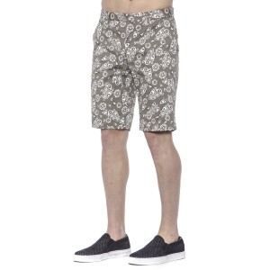 Men's Bermuda Shorts. Patterned Fabric. Closure With Hook And Zip. Side Pockets. Rear Welt Pockets.