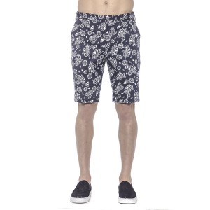 Men's Bermuda Shorts. Patterned Fabric. Closure With Hook And Zip. Side Pockets. Rear Welt Pockets.