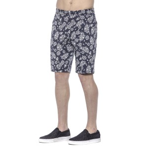 Men's Bermuda Shorts. Patterned Fabric. Closure With Hook And Zip. Side Pockets. Rear Welt Pockets.