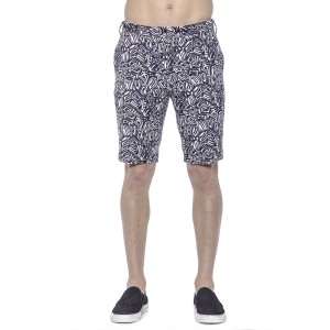 Men's Bermuda Shorts. Patterned Fabric. Closure With Hook And Zip. Side Pockets. Rear Welt Pockets.