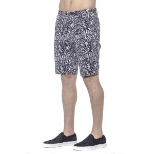 Men's Bermuda Shorts. Patterned Fabric. Closure With Hook And Zip. Side Pockets. Rear Welt Pockets.