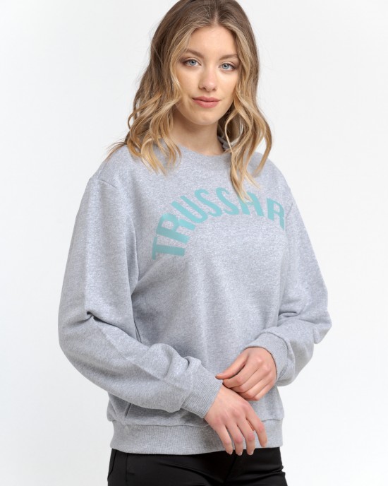 Oversized Round-neck Sweatshirt Comes In Soft Cotton With Dropped-shoulder Sleeves. Maxi Lettering Printed On The Chest.