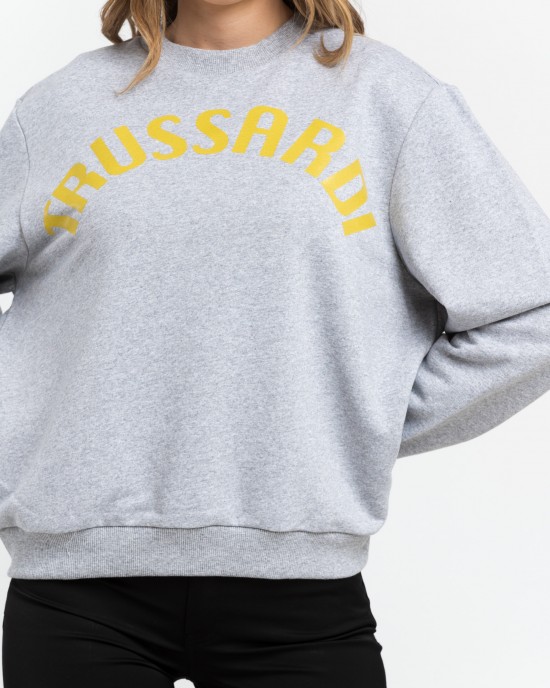 Oversized Round-neck Sweatshirt Comes In Soft Cotton With Dropped-shoulder Sleeves. Maxi Lettering Printed On The Chest.