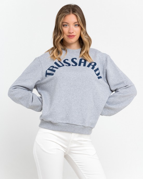 Oversized Round-neck Sweatshirt Comes In Soft Cotton With Dropped-shoulder Sleeves. Maxi Lettering Printed On The Chest.