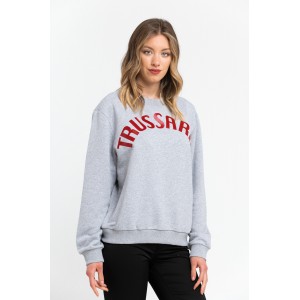 Oversized Round-neck Sweatshirt Comes In Soft Cotton With Dropped-shoulder Sleeves. Maxi Lettering Printed On The Chest.