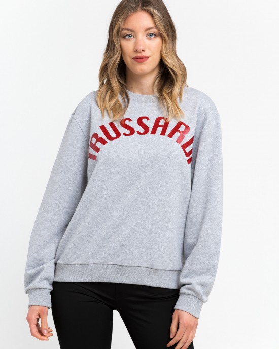 Oversized Round-neck Sweatshirt Comes In Soft Cotton With Dropped-shoulder Sleeves. Maxi Lettering Printed On The Chest.