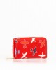 Airplane Themed All-over Print Leather Wallet With Zip Closure. Internal Compartments And Zip Pocket. Dimensions: 20 X 11 X 3