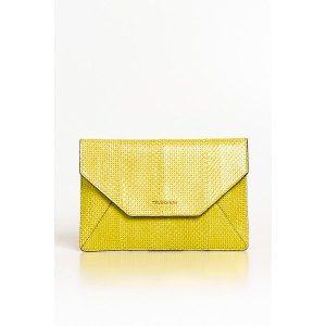 Classic Envelope Clutch In Elaphe Leather With Perforated Details. Precious Snakeskin With A Very Fine And Delicate Texture. Trussardi Logo On The Flap. Dimensions: 26 X 18 X 2