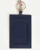 Badge Holder In Soft Leather. The Solid Colour With Hammered Detailing. Insert On The Front With Small Shiny Studs On The Sides And Debossed Brand Lettering. Shiny Key Ring With Snap Hook. Dimensions: 11 X 7 X 0.3