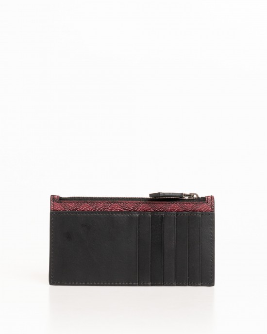 Soft Crespo Leather Card Holder With All-over Geometric Themed. Trussardi Plate On The Front. Size: 15 X 8 X 0.8