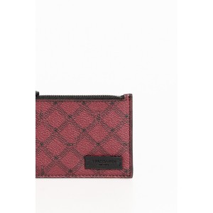 Soft Crespo Leather Card Holder With All-over Geometric Themed. Trussardi Plate On The Front. Size: 15 X 8 X 0.8