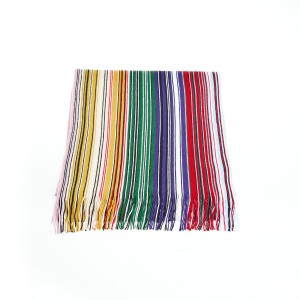 Scarf With Fringes With A Geometric Pattern And Bright Colors! Dimensions: 200cm X 36cm + Fringes