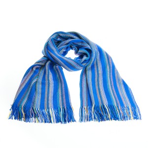 Scarf With Fringes With A Geometric Pattern And Bright Colors! Size: 40cm X 180cm