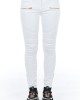 Biker Stretch Denim Jeans With Worn Wash. Low Waist And Multipockets. Front Closure With Zip And Button.