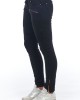 Biker Stretch Denim Jeans With Worn Wash. Low Waist And Multipockets. Front Closure With Zip And Button.