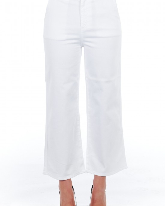 Cropped Trousers. High Waist And Multipockets. Front Closure With Zip And Button.