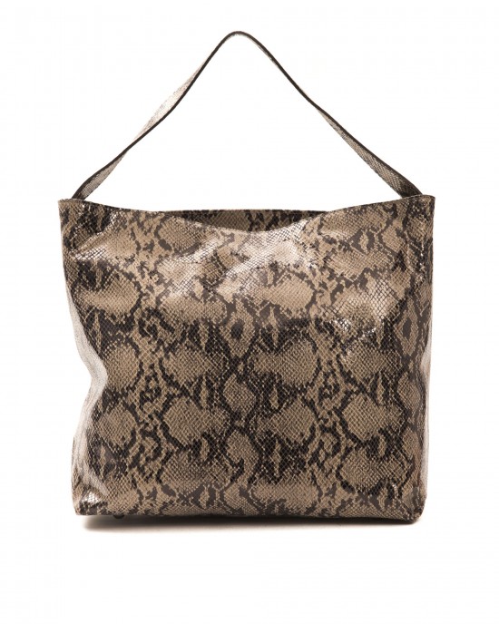 Leather Shoulder Bag With Adjustable Shoulder Strap. Python Print. Lining With Logo Dp. Dustbag Included. Visible Logo. Dimensions: 33x35x18 Cm.