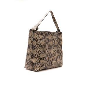 Leather Shoulder Bag With Adjustable Shoulder Strap. Python Print. Lining With Logo Dp. Dustbag Included. Visible Logo. Dimensions: 33x35x18 Cm.