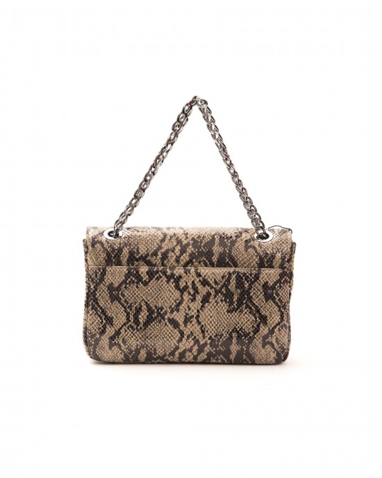 Leather Crossbody Bag. Python Print. Lining With Logo Dp. Dustbag Included. Visible Logo. Dimensions: 15x25x7 Cm.