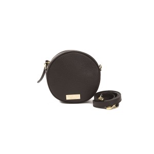 Leather Small Oval Crossbody Bag. Dustbag Included. Visible Logo. Dimensions: 17x17x7 Cm.