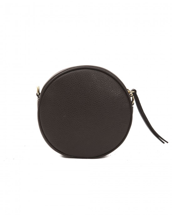 Leather Small Oval Crossbody Bag. Dustbag Included. Visible Logo. Dimensions: 17x17x7 Cm.