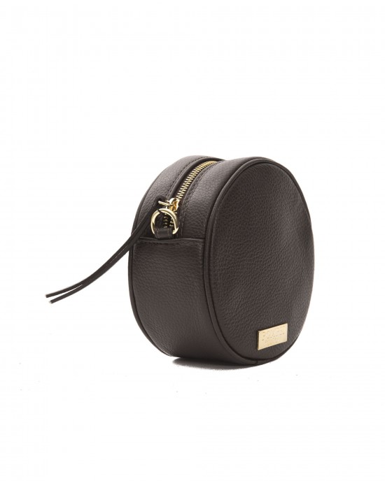 Leather Small Oval Crossbody Bag. Dustbag Included. Visible Logo. Dimensions: 17x17x7 Cm.