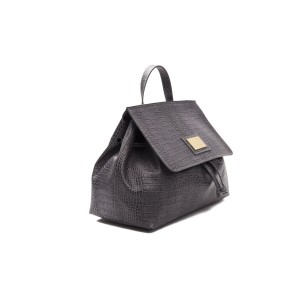 Leather Convertible Handbag/backpack. Adjustable Straps. Crocodile-print Leather. Lining With Logo Dp. Dustbag Included. Visible Logo. Dimensions: 23.5x31.5x16 Cm.