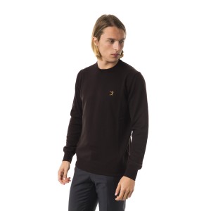 Embroidered Crew Neck Sweater In Extrafine Wool Merinos Fabric