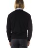 Embroidered V-neck Sweater In Extrafine Wool Merinos Fabric