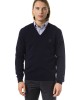 Embroidered V-neck Sweater In Extrafine Wool Merinos Fabric