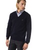 Embroidered V-neck Sweater In Extrafine Wool Merinos Fabric