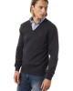 Embroidered V-neck Sweater In Extrafine Wool Merinos Fabric